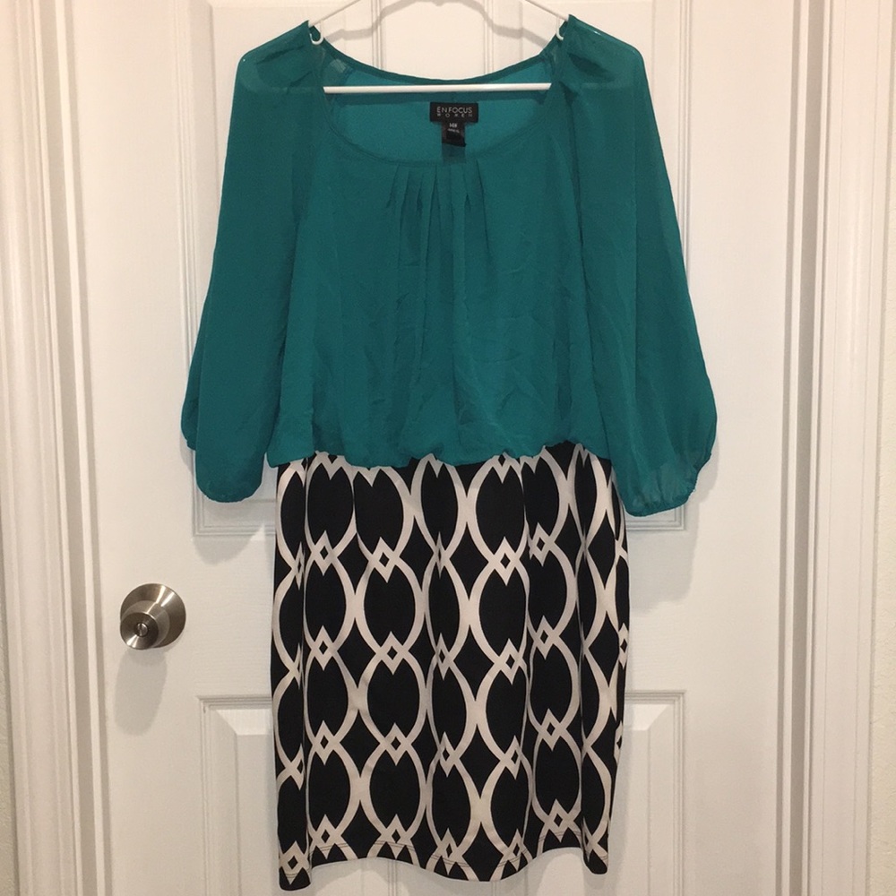 Turquoise print dress